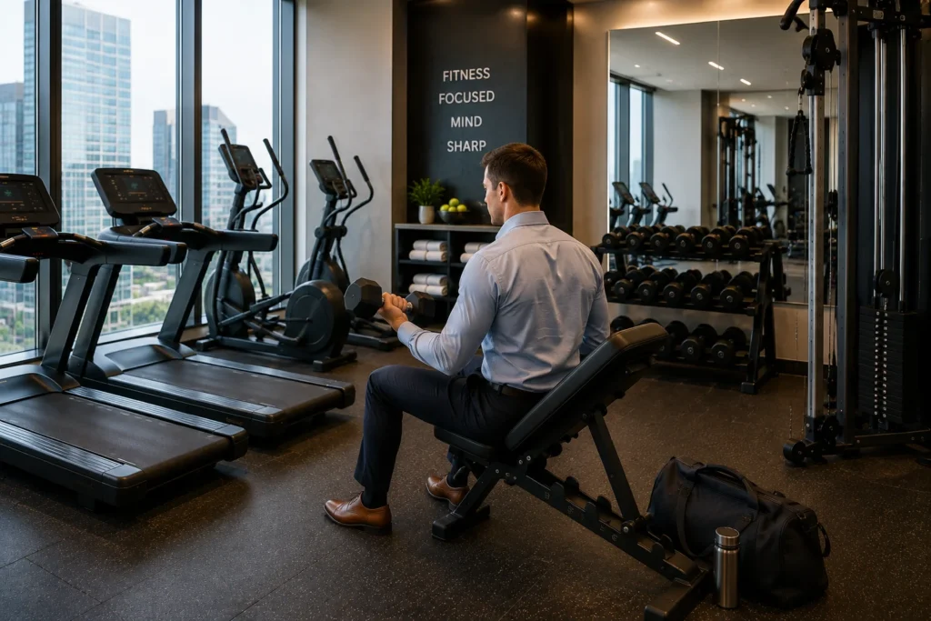business traveler hotel gym